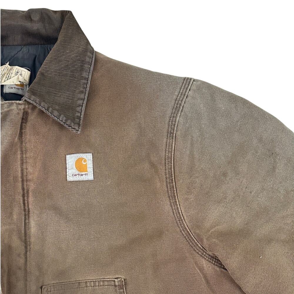 Vintage Carhartt Arctic Quilt-Lined Detroit Jacket Chestnut Brown Men's Sz XL - Picture 4 of 9